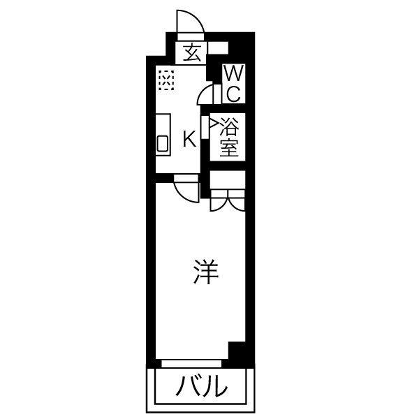 ルミナス新栄(1K/6階)の間取り写真