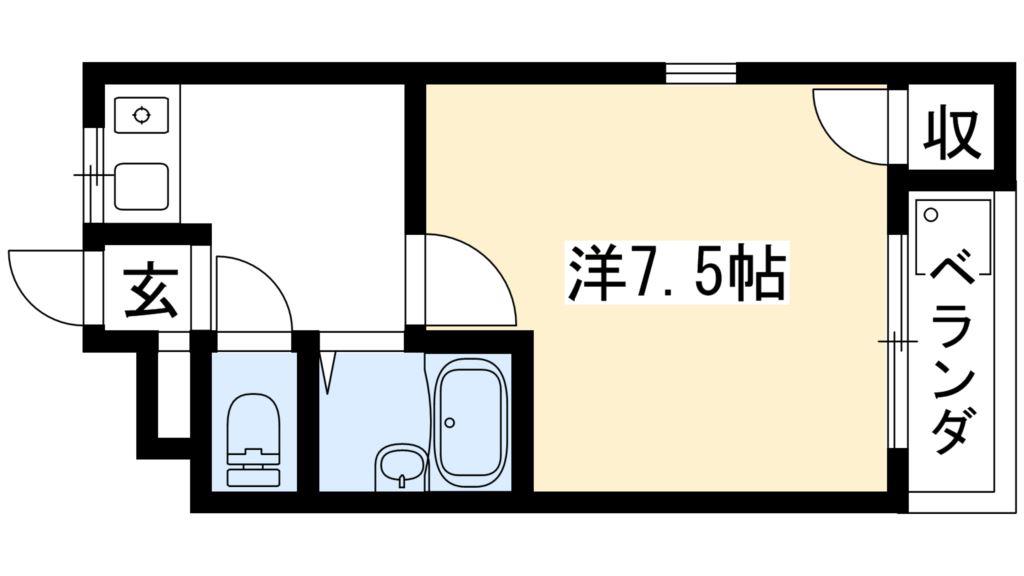 ハイツコスモスエイトII(1K/1階)の間取り写真