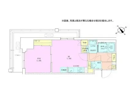 門前仲町レジデンス九番館(1DK/6階)の間取り写真