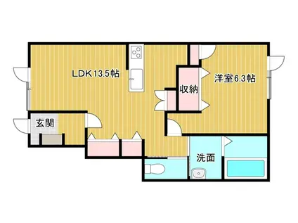 パンプキン(1LDK/1階)の間取り写真