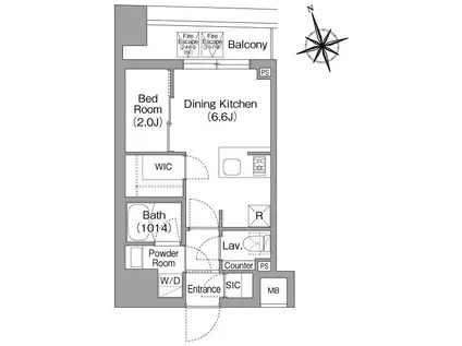 コンフォリア・リヴ丁堀(1DK/8階)の間取り写真