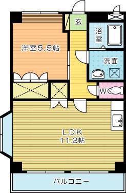 グラン・ピア(1LDK/2階)の間取り写真