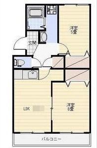 アンソレイエII(2LDK/1階)の間取り写真