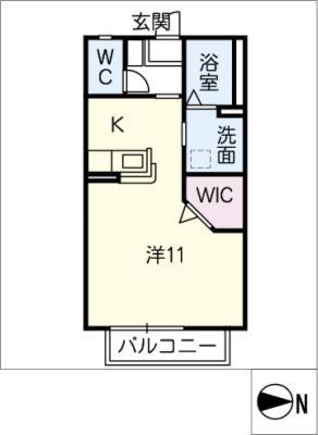 フォレストパレス(1K/1階)の間取り写真
