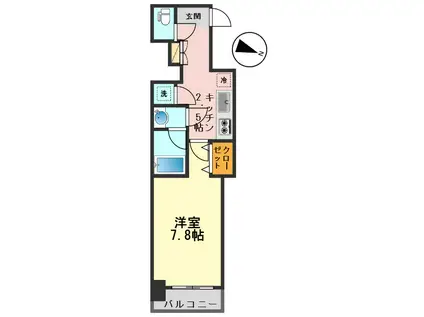 トランシエール小岩(1K/8階)の間取り写真