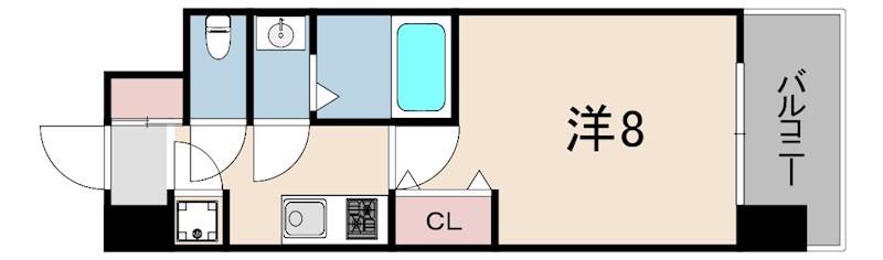 セレニテ神戸ミラクノール(1K/3階)の間取り写真