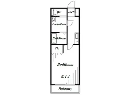 セル・フェリス(1K/2階)の間取り写真