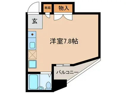 バンビエトワール(ワンルーム/4階)の間取り写真