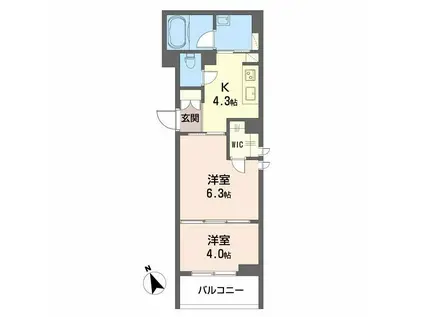 メゾン・ド・ビビ(1LDK/3階)の間取り写真