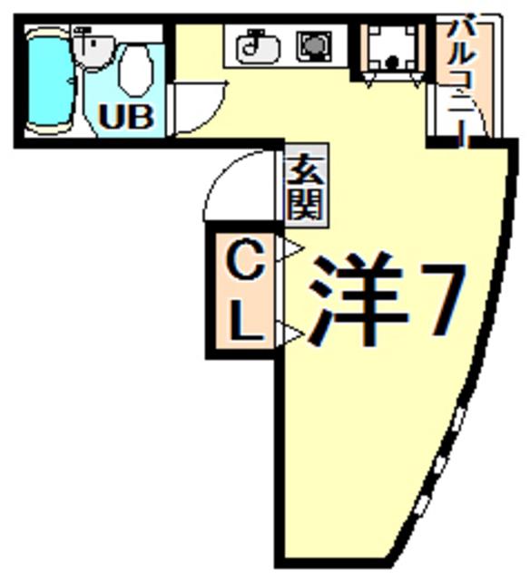 キューブ東武庫之荘1(ワンルーム/3階)の間取り写真