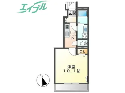 アンシア(1K/1階)の間取り写真