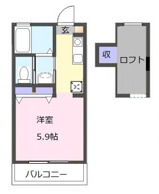 スマイルコーポI(1K/1階)の間取り写真