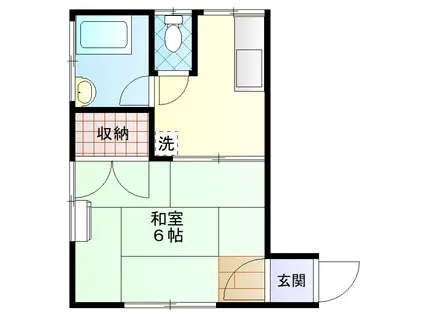 コーポラス森 B(1K/1階)の間取り写真