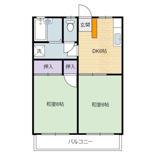 RINOBIRTH 7(2DK/2階)の間取り写真