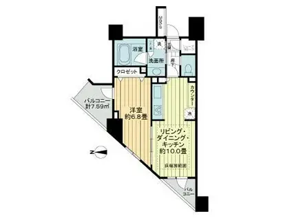 ライオンズプラザ西台駅前(1LDK/4階)の間取り写真