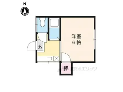 KOGA イースト(1K/2階)の間取り写真