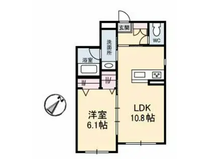シャーメゾン イオ(1LDK/2階)の間取り写真