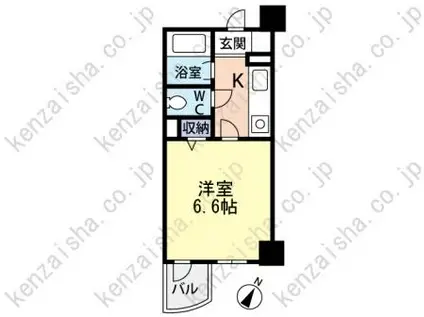 パールハイム錦町(1K/4階)の間取り写真