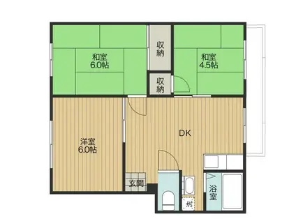 サープラス伊勢原PIII(3DK/1階)の間取り写真