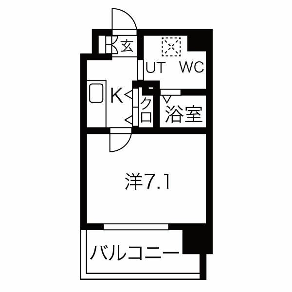 JPレジデンス大阪城東II(1K/10階)の間取り写真