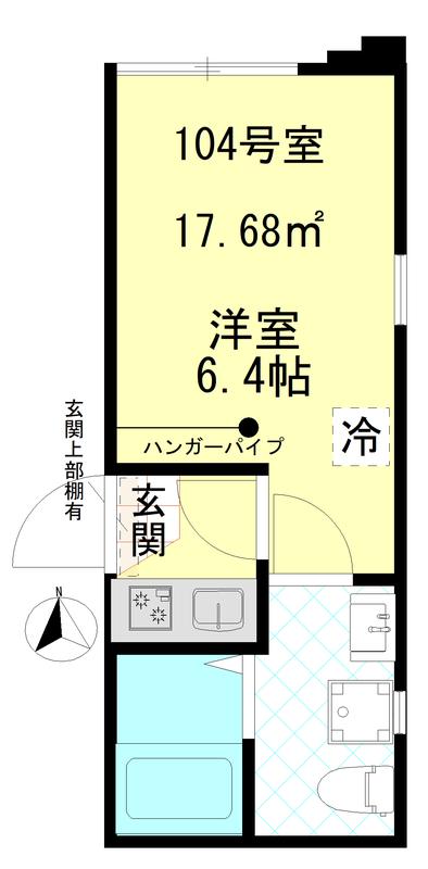 CELEST KOGANE(1K/1階)の間取り写真