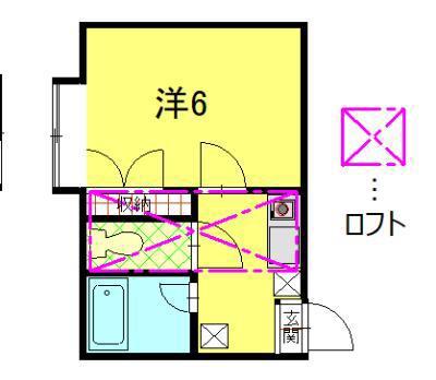 ピアネス千秋(1K/2階)の間取り写真