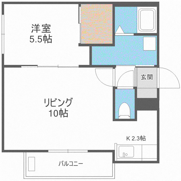 パッシブプレイスA棟(1LDK/2階)の間取り写真