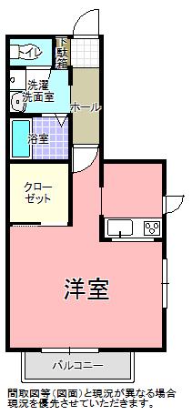 リトルウィング見和(ワンルーム/2階)の間取り写真