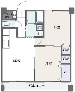 カーサプリマヴェーラ(2LDK/2階)の間取り写真