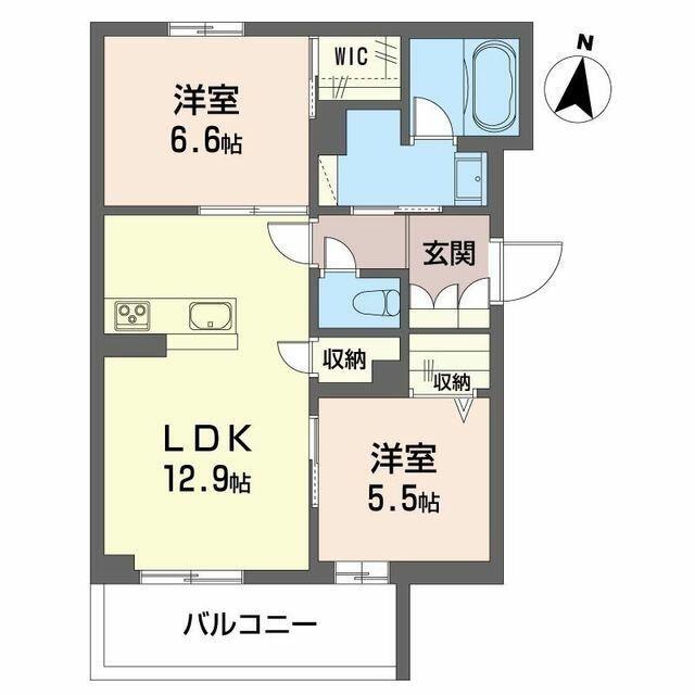 JR京浜東北線 西川口駅 徒歩11分 3階建 築1年(2LDK/2階)の間取り写真