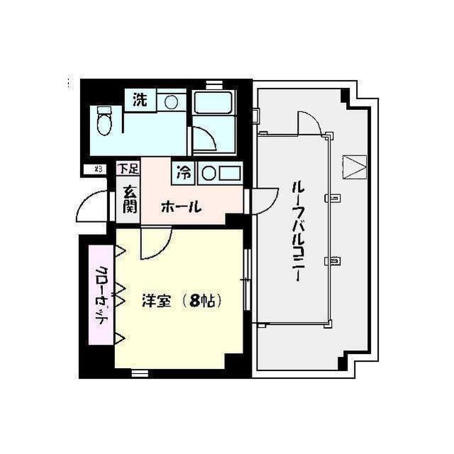 NSK2ND(1K/9階)の間取り写真