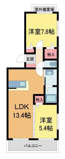 ラ・クロシェット東灘(2LDK/3階)の間取り写真