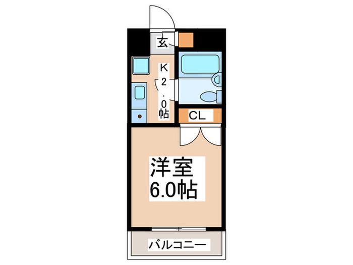アトリオヴェルデ(1K/2階)の間取り写真