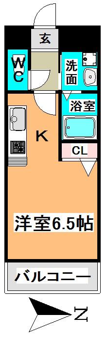 パセオ吹上(1K/2階)の間取り写真