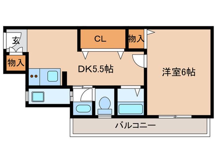 中塚マンション(1DK/4階)の間取り写真