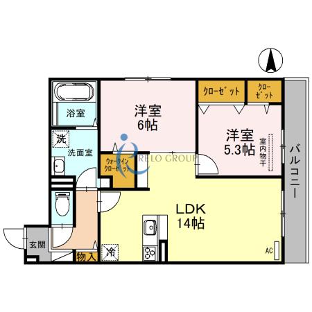 MAISON DU ESPOIR(2LDK/3階)の間取り写真