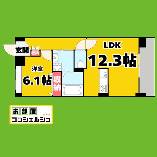 アステールK(1LDK/2階)の間取り写真