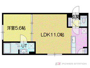 ソレイユ(1LDK/2階)の間取り写真