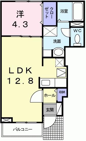 コーポ桜(1LDK/1階)の間取り写真