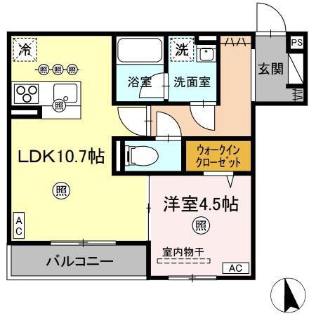 D-RESIDENCE川口3丁目E(1LDK/2階)の間取り写真
