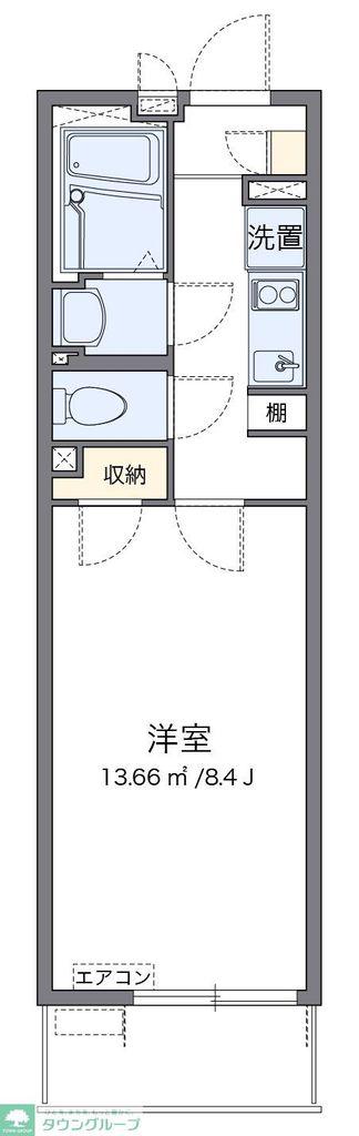 クレイノプレシャス SRK(1K/3階)の間取り写真