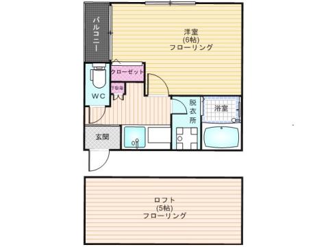 コンフォートベネフィス井尻ネクスト1(1K/2階)の間取り写真
