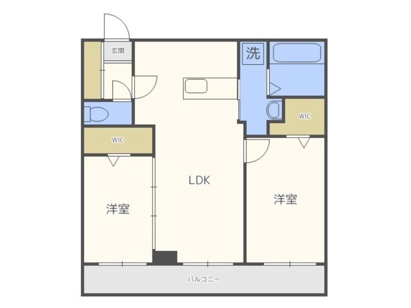 ピオネロ伏見(2LDK/3階)の間取り写真