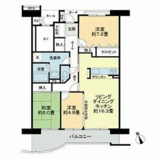 西福岡マリナタウンイーストコート(3LDK/8階)の間取り写真