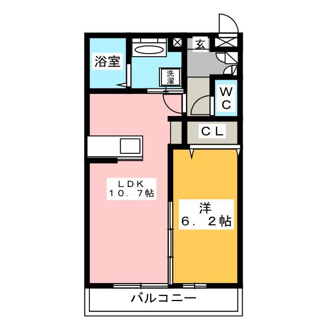 プリムヴェール(1LDK/3階)の間取り写真