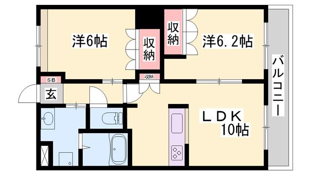 プリンシピオ(2LDK/2階)の間取り写真
