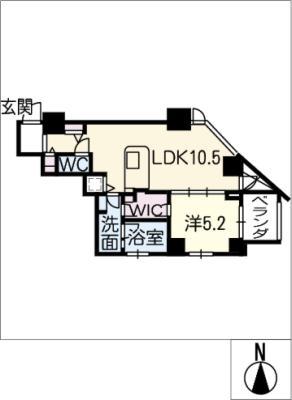 SK BUILDING-501(1LDK/7階)の間取り写真