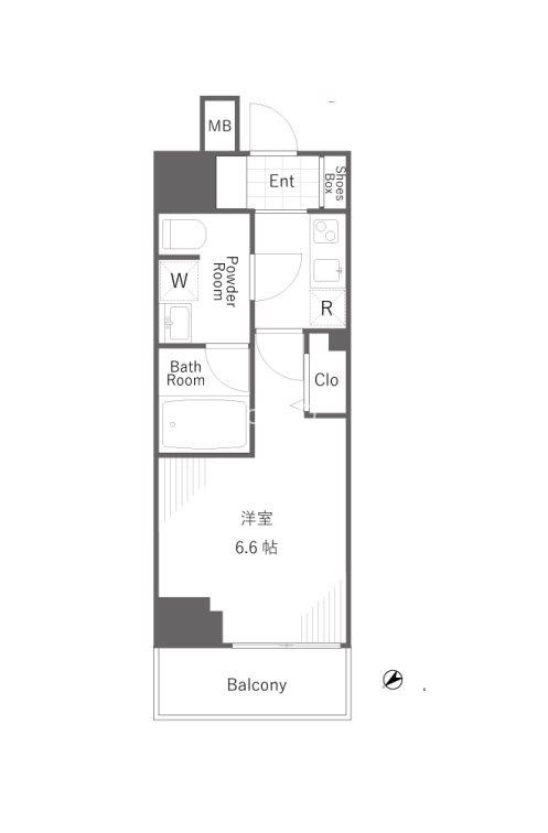AXAS汐留(1K/6階)の間取り写真