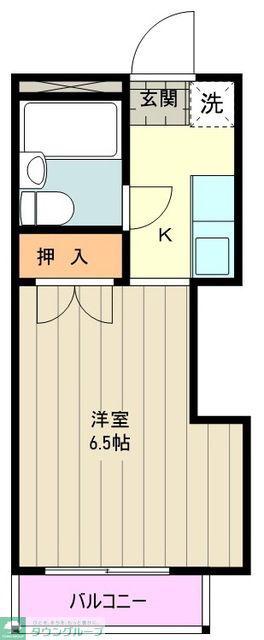 ヘリテイジ(1K/1階)の間取り写真