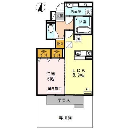 シャルムコート(1LDK/1階)の間取り写真